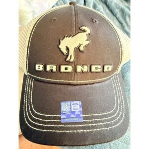 Ford Bronco Trucker Hat Jedco Mens Brown Gray Mesh Snapback Baseball Cap NEW